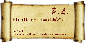 Pirnitzer Leonidász névjegykártya